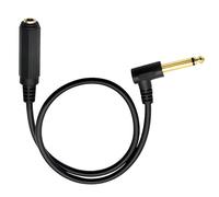 Flomiara 6.35mm 1/4" TS Mono Extension Cable, Right Angle Jack Male to Female Instrument Lead for Electric Guitar, Bass, Amplifier, Speaker, Gold-Plated, 50cm