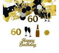Flomiara 60th Birthday Confetti Metallic Glitz Table Scatter Sprinkles Age Bday Party Decorations, Unisex Celebrations, Glitter Sprinkles for Birthday Party, Anniversary & Table Decoration