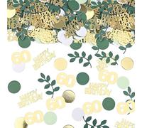 Flomiara 60th Birthday Confetti, Party Decorations Boy or Girls 100Pcs Green Gold Tissue Sprinkle Confetti,Gender Reveal Decorations,Shower Games Table Decoration Birthday Party Wedding Decoration