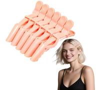 Flomiara 6PCS Crocodile Clips, Professional Hair Clips For Styling, Sectioning Crocodile Hair Clips for Women Girls, Alligator Clips Hair Sectioning Clips for Salon Home Use, Pink