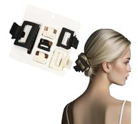 Flomiara 6PCS Hair Clips for Women, Claw Clips, Plastic Square Hair Clip Home Makeup Outdoor, Suitable for Thick Thin Hair, Strong-Hold Claws for Styling, Light Cute for Women Girls Kids, Black