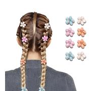 Flomiara 8 Pcs Mini Crystal Hair Claw Clips-Small Flower Hairpins, Hair Accessories, Sweet Mini Barrettes, Hair Styling Accessories, The Gripping Force Firm. (White, Pinkish Purple, Sky Blue, Orange)