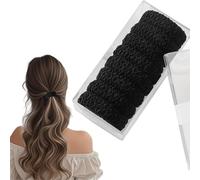 Flomiara 8PCS Hair Ties, Ponytail Scrunchies Hair Ties No Damage Crease for Women Girls Kids Ponytail Holder, Soft Thick Seamless Cotton & Thick Thin Curly Elastic Hair Band, Printing Black