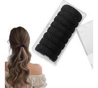 Flomiara 8PCS Hair Ties, Ponytail Scrunchies Hair Ties No Damage Crease for Women Girls Kids Ponytail Holder, Soft Thick Seamless Cotton & Thick Thin Curly Elastic Hair Band, Printing Black