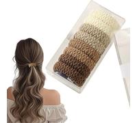 Flomiara 8PCS Hair Ties, Ponytail Scrunchies Hair Ties No Damage Crease for Women Girls Kids Ponytail Holder, Soft Thick Seamless Cotton & Thick Thin Curly Elastic Hair Band, Printing Brown