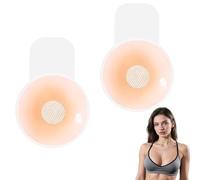 Flomiara Bra Pasties Nipple Covers with Lift -Sticky Push Up Invisible Adhesive Bras, Strapless Backless Dress Silicone Bra Pasties for Wedding Party Performance, Nipple Covers for Women, Round 10cm