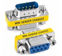 Flomiara DB9 Male to Female Serial Gender Changer Adapter 2 Pack, RS232 9 Pin D-Sub Mini Coupler Connector for Serial Cable Extension