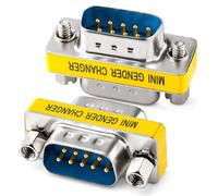 Flomiara DB9 Male to Male Serial Gender Changer Adapter 2 Pack, RS232 9 Pin D-Sub Mini Coupler Connector for Serial Cable Extension
