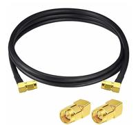 Flomiara Dual Right-Angle SMA Male to SMA Male RG58 Coaxial Cable Extension, Low Loss RF Extension Cable for Router, Antenna, WiFi Booster, 4G/5G Module, Ham Radio, Gold-Plated Connectors (1M)