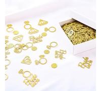 Flomiara Gold Wedding Table Confetti, Bride to Be Diamond Ring Circle Dots Glitter Confetti Scatter Decorations for Marriage Ceremony Bridal Shower Engagement Party Bachelorette Party Hen Parties