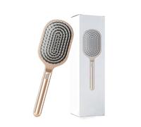 Flomiara Hair Brush, Hairbrush to Detangle Wet & Dry Long & Short Thick & Thin Hair, Curl Defining Blow Dry Paddle Brush, Bamboo Hairbrush for Wavy Curly & Straight Locks Amber Gold