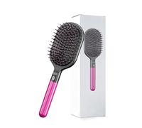Flomiara Hair Brush, Hairbrush to Detangle Wet & Dry Long & Short Thick & Thin Hair, Curl Defining Blow Dry Paddle Brush, Bamboo Hairbrush for Wavy Curly & Straight Locks Rose Red