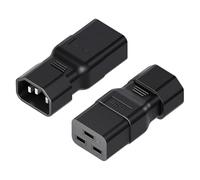 Flomiara IEC C14 Male to C19 Female Adapter 2 Pack, C14 to C19 Power Adapter, IEC320 Power Converter, 10A 250V Adapter for UPS Systems, PDU Units, Server Racks, Network Cabinets and Data Centres
