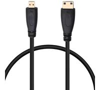 Flomiara Micro HDMI to Mini HDMI Cable 0.5m, Gold-Plated High Speed Type D to Type C HDMI Lead for Camera, DSLR, Tablet, Raspberry Pi, Camcorder & Portable Monitor, Black