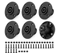 Flomiara Pack of 6 4-Pin Speakon Female Adapter with Screws and Nut Compatible with NL4FC, NL4FX, NLT4X, NL4MP, NL4MPR, Round Speakon Panel Twist Lock Speaker Socket