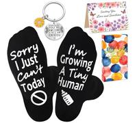 Flomiara Pregnancy Gifts Mum to Be Gifts, Funny Socks for Pregnant New Mum, Congratulations Gifts for Women, Mummy to Be Gifts Women Ideas Funny Socks for Wife, Presents Growing a Tiny Human(Black)