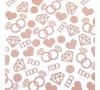 Flomiara Rose Gold Wedding Table Confetti, I DO Diamond Ring Circle Dots Glitter Confetti Scatter Decorations for Marriage Ceremony Bridal Shower Engagement Party Bachelorette Party Hen Parties