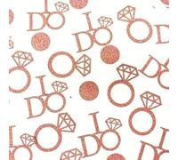 Flomiara Rose Red Wedding Table Confetti, I DO Diamond Ring Circle Dots Glitter Confetti Scatter Decorations for Marriage Ceremony Bridal Shower Engagement Party Bachelorette Party Hen Parties