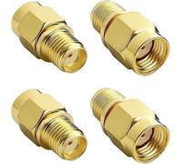 Flomiara RP-SMA Male to SMA Female Adapter, 4 Pack WiFi Antenna Adapter Connectors, for WiFi /4G LTE Antenna, Router,Goggles FPV Drone Signal Booster, Ham Radio & Antenna Systems