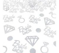 Flomiara Silver Wedding Table Confetti, Bride to Be Diamond Ring Circle Dots Glitter Confetti Scatter Decorations for Marriage Ceremony Bridal Shower Engagement Party Bachelorette Party Hen Parties