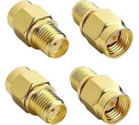 Flomiara SMA Male to Female Adapter, 4 Pack WiFi Antenna Adapter Connectors, for WiFi /4G LTE Antenna, Router,Goggles FPV Drone Signal Booster, Ham Radio & Antenna Systems
