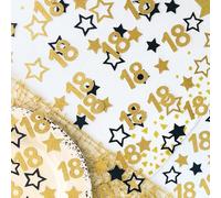 Flomiara Sparkling Gold Stars Confetti 100pcs,18th Birthday Confetti, Perfect for Parties, Events, and Celebrations, Glitter Sprinkles for Birthday Party, Anniversary & Wedding Table Decoration