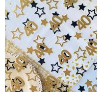 Flomiara Sparkling Gold Stars Confetti 100pcs, 40th Birthday Confetti, Perfect for Parties, Events, and Celebrations, Glitter Sprinkles for Birthday Party, Anniversary & Wedding Table Decoration