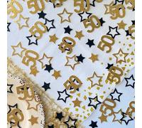 Flomiara Sparkling Gold Stars Confetti 100pcs, 50th Birthday Confetti, Perfect for Parties, Events, and Celebrations, Glitter Sprinkles for Birthday Party, Anniversary & Wedding Table Decoration