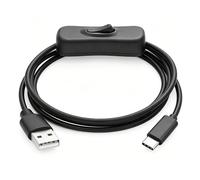 Flomiara USB A to USB C Cable with On Off Switch, Inline USB Type C Power Cable for Bedside Lamp, LED Strip, Webcam & Desk Fan, USB Switch Lead (1 Meter)