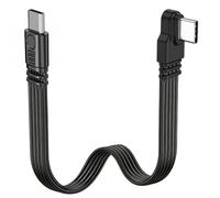 Flomiara USB-C to USB-C Short FPC Ribbon Cable 50cm, Ultra Flexible Flat Type-C Charging Lead, Dual 90 Degree Angled Connector for Tablet Laptop Phone Controller Gimbal DJI, 66W PD Fast Charging