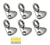 Flomore Fending Hook Marine Grade 316 Stainless Steel Pad Eye Fender Hook Boat Ship Hardware Come with Screws (Pack of 6)