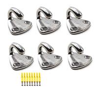Flomore Fending Hook Marine Grade 316 Stainless Steel Pad Eye Fender Hook Boat Ship Hardware Come with Screws (Pack of 6)