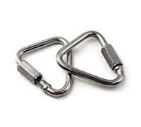 Flomore M10 Delta Quick Link 304 Stainless Steel Triangle Quicklink Chain Connector Screw Lock Carabiner Pack Of 2
