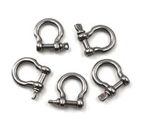 Flomore M5 D Ring Shackle Boat Anchor Shackle 304 Stainless Steel Chain Shackle Screw Pin Bow Shackle Pack Of 15