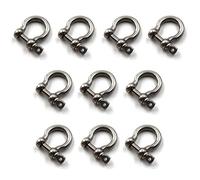 Flomore M6 D Ring Shackle Boat Anchor Shackle 304 Stainless Steel Chain Shackle Screw Pin Bow Shackle Pack Of 10