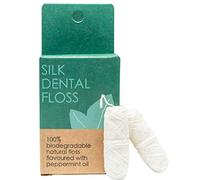 FLON Natural Silk Dental Floss ~ Eco Friendly Biodegradable Plastic Free Natural Floss ~ Peace Silk ~Candelilla Waxed Mint Flavoured (Floss Refills - 30m X 2)