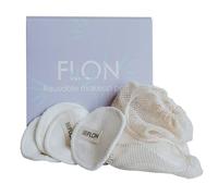 FLON Reusable Makeup Remover Pads X 12 Pcs Made of Ecofriendly Bamboo Cotton Fiber | Includes Mesh Laundry Bag|Zero Waste Natural Washable Facial Cleansing Wipes Gift Set Pack