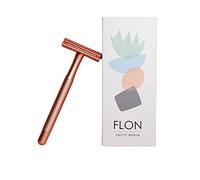 FLON® Single 2.0 Premium Long Double-Edged Safety Razor | Plastic Free Sustainable Gift UK (Rose Gold)
