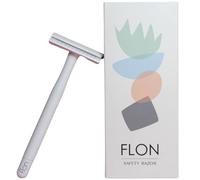 FLON® Single 2.0 Premium Long Double-Edged Safety Razor | Plastic Free Zero Waste Gift UK (White)
