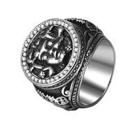 Flonge Medusa Ring for Men: Greek Mythology Medusa Snake Ring Gothic Stainless Steel Medusa Serpent Ring Punk Medusa Jewelry Gift for Men Size 10