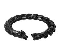 Flonge Vintage Dragon Chain Bracelet: Viking Stainless Steel Bracelets Norse Dragon Head Link Chain Bracelet Viking Jewelry Gift for Men Black