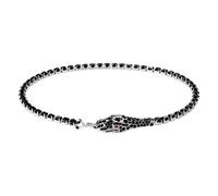Flonge Women's Snake Tennis Necklace: 6mm Elegant Square Zirconia Necklace Snake Head Pendant Necklace Slender Tennis Necklace Charm Jewellery for Women Black