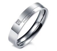 Flongo Hers Stainless Steel Endless Love Wedding Engagement Promise Band Anniversary Proposal Ring, Size H