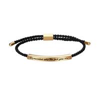 Flongo Inspirational Engraving Bracelet for Friend: Gold - REMEMBER WHO THE FUCK YOU ARE - Handmade Braided Wrap - Adjustable Slider - Gift for Daughter Son - Unisex Motivational Jewellery