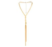 Flongo Long Snake Chain Necklace: Dainty Herringbone Lariat Gold Silver choker -Sexy Trendy Twist Y Shaped Necklace for Women Girls Gifts