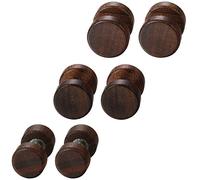 Flongo Men's Womens Vintage Classic Stainless Steel Round Wood Tapers Plugs Tunnel Double Side Stud Earrings