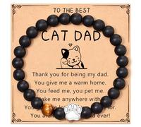 Flongo Pet Paw Bracelets for Women: Natural Stone Beads Bracelet Jewelry - Stretch Bracelet Graduation Birthday Love Gifts for Women Girls