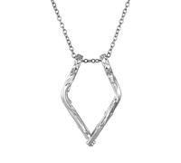 Flongo Ring Holder Necklace for Women: Silver Geometric Triangle Pendant for Wedding and Engagement Rings- Mobius Design - Gift for Wife, Girlfriend, Nurses and Doctors