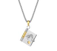 Flongo Sister Necklace Silver Gold: Opening Book Pendant My Little Star - 6 Pages Gift from Sister - Stainless Steel Chain 60cm - Birthday Graduation Christmas Jewellery for Girls Women Teenager