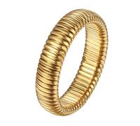 Flongo Womens Stretch Chunky Ring: Hypoallergenic Gold Plated Rings Elastic Ring Women Christmas Valentine's Day Gifts 9